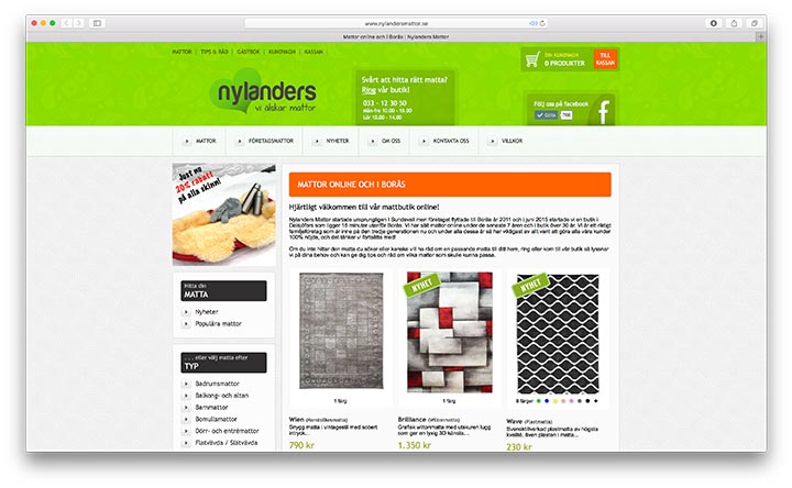 Nylanders Mattor innan 2016-04-19 då vi lanserade vår nya webbutik