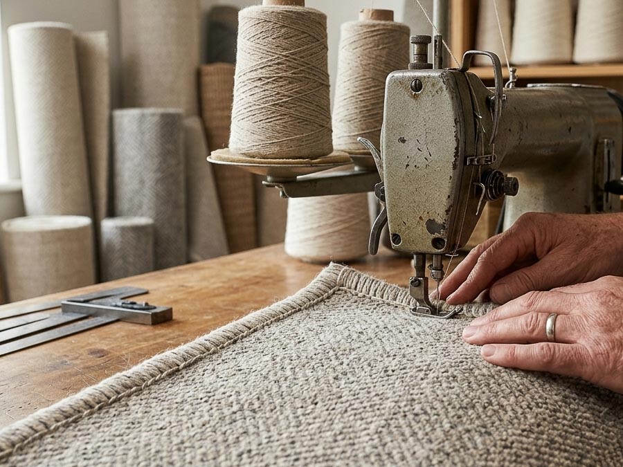 Hantverk med mattor hos Nylanders Mattor - langettering och måttanpassning