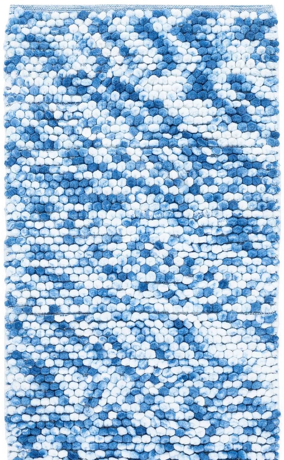 Badrumsmatta Popcorn Blue 70 cm rund
