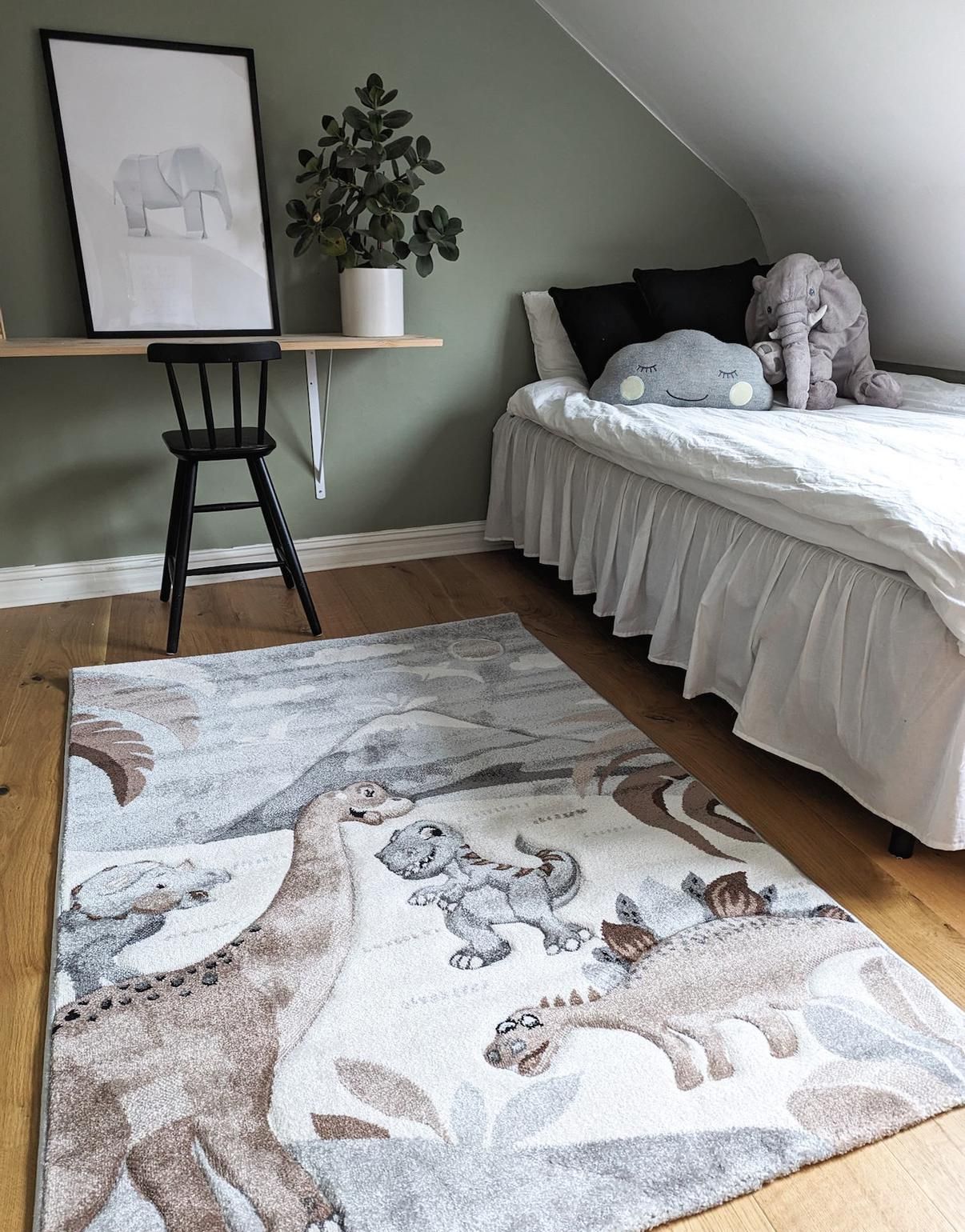 Barnmatta Dinosaurier Beige 140 x 200 cm