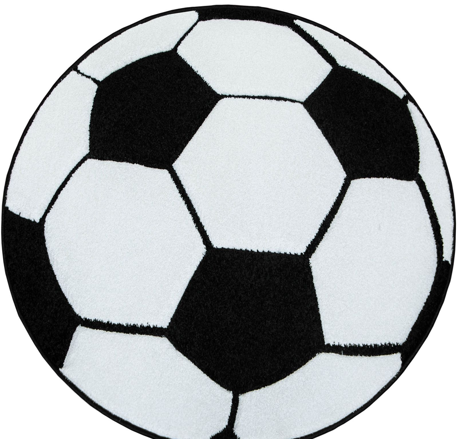 Barnmatta Fotbollsmatta Svart-Vit 120 cm rund