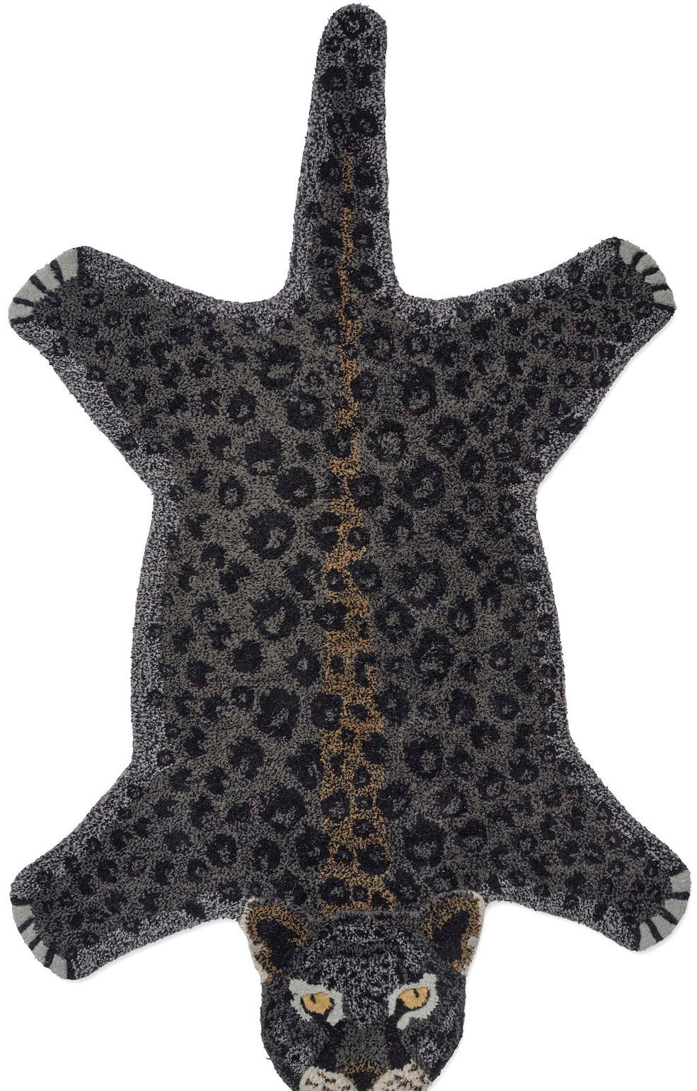 Barnmatta Leopard Svart Svart 90 x 150 cm