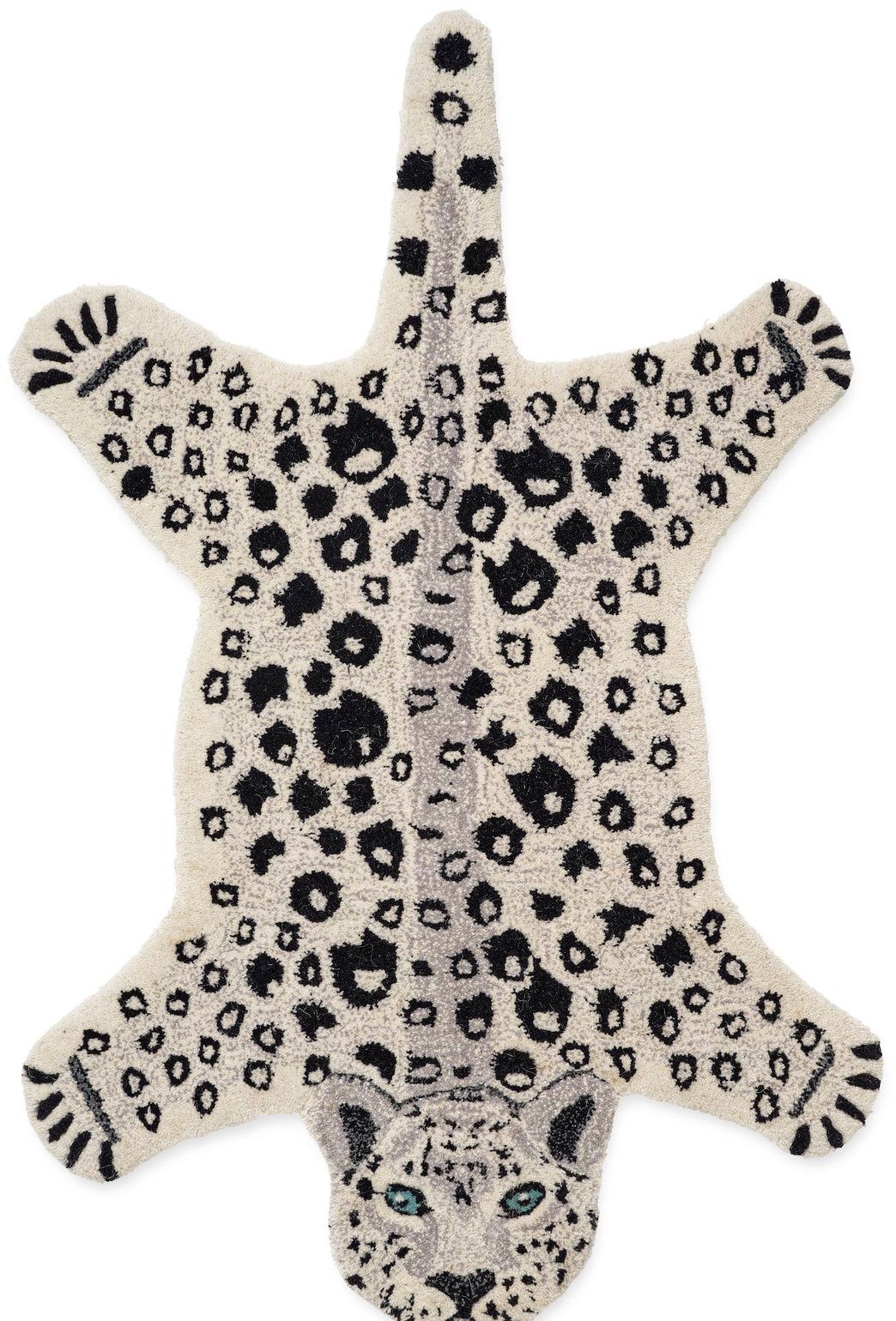 Barnmatta Leopard Vit Vit 60 x  90 cm