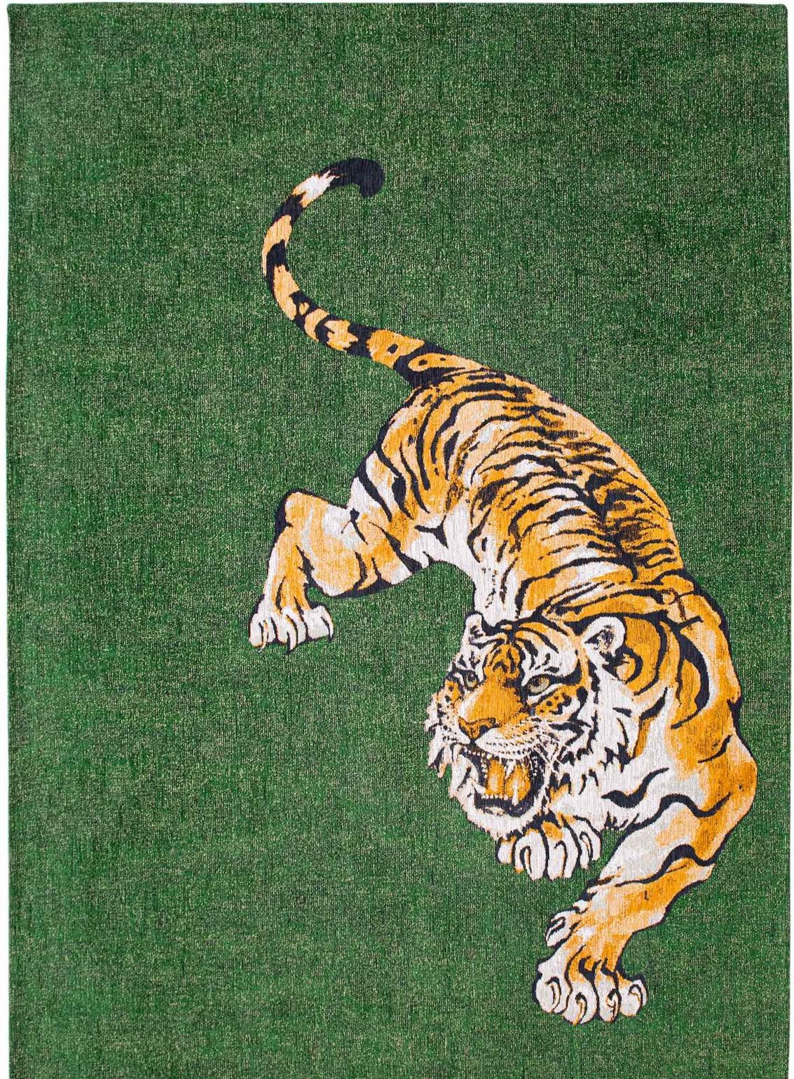 Chenille Tiger - Pop Collection 9388 Green On Fire 240 cm rund