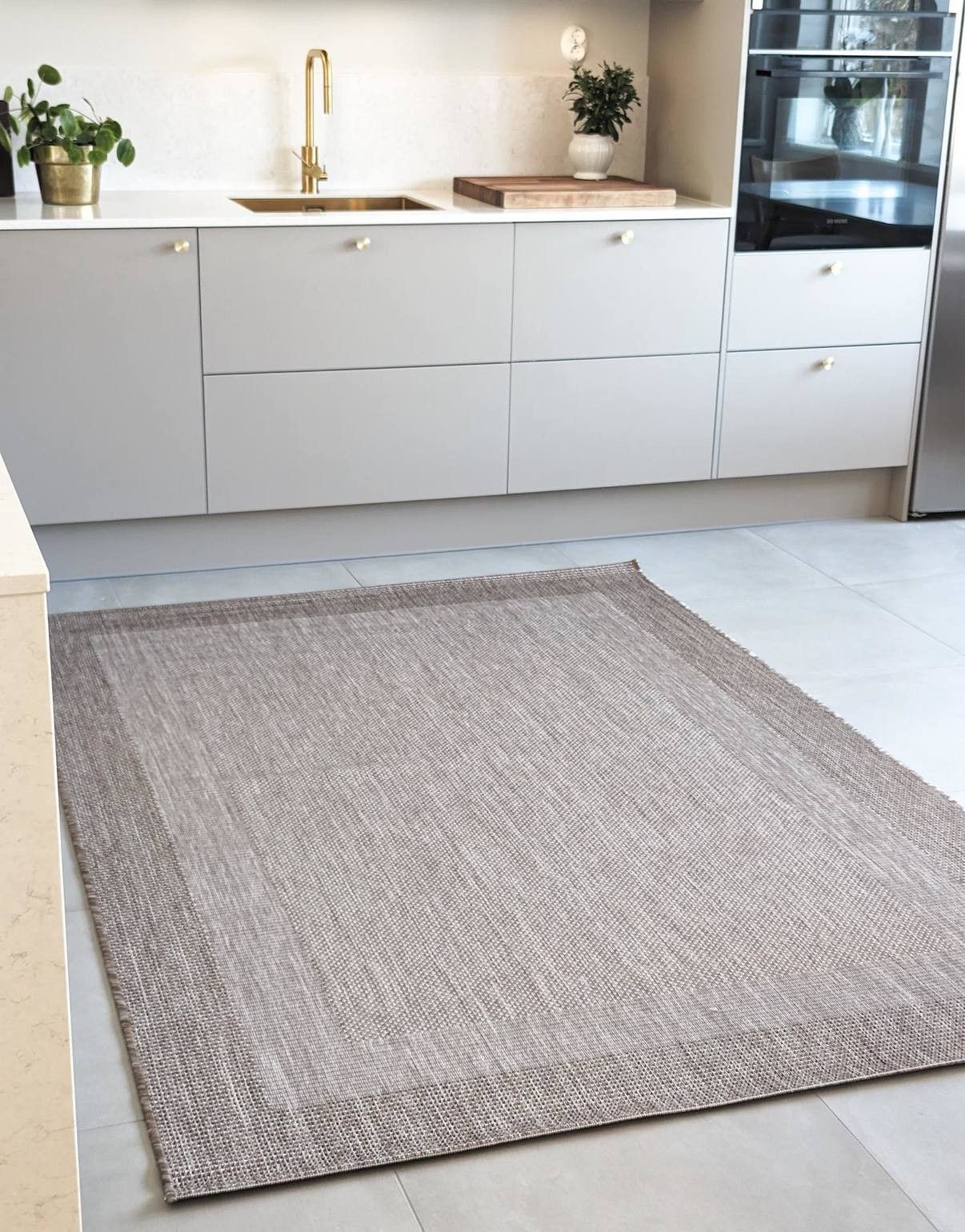 Flatvävd matta Adria - 120 x 170 cm - Brun - (Tunn, Lättstädad)