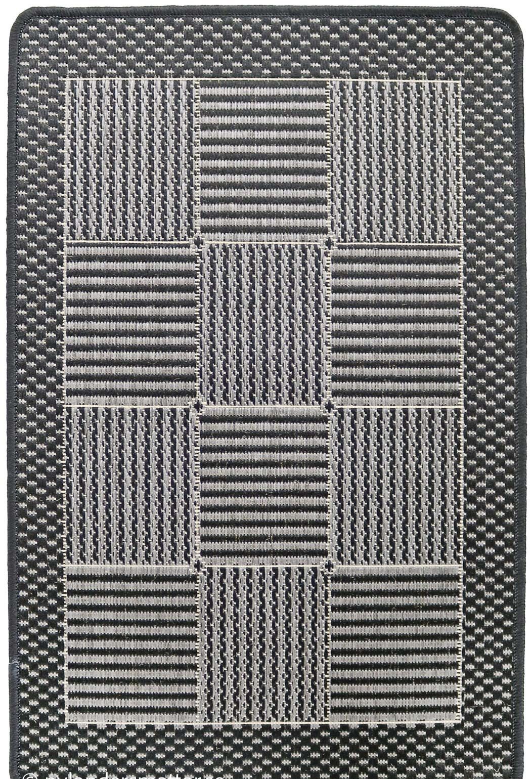 Flatvävd matta Rutan Grå 80 x 230 cm