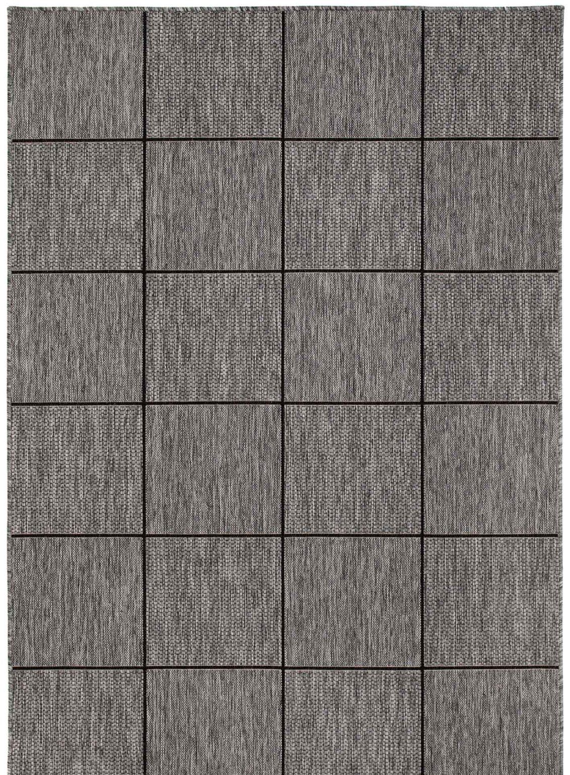 Flatvävd matta Uppsala Grå-svart 80 x 150 cm