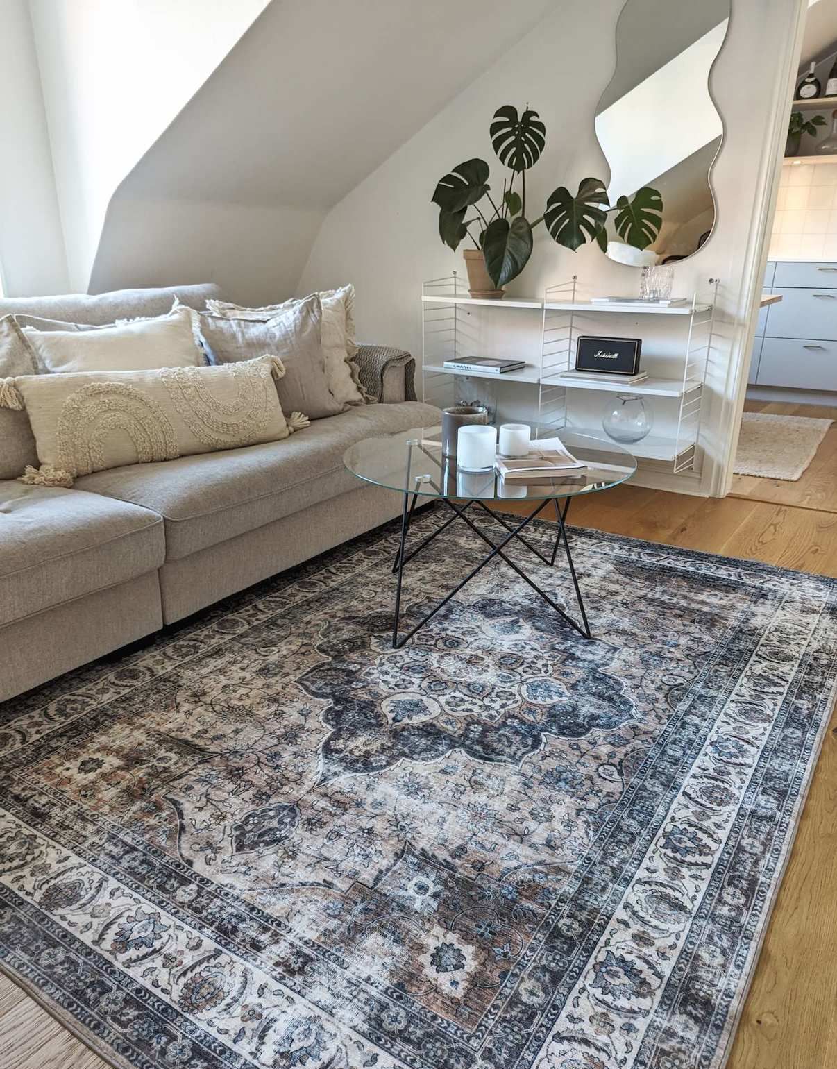 Flatvävd matta Valentino Natur 240 cm rund