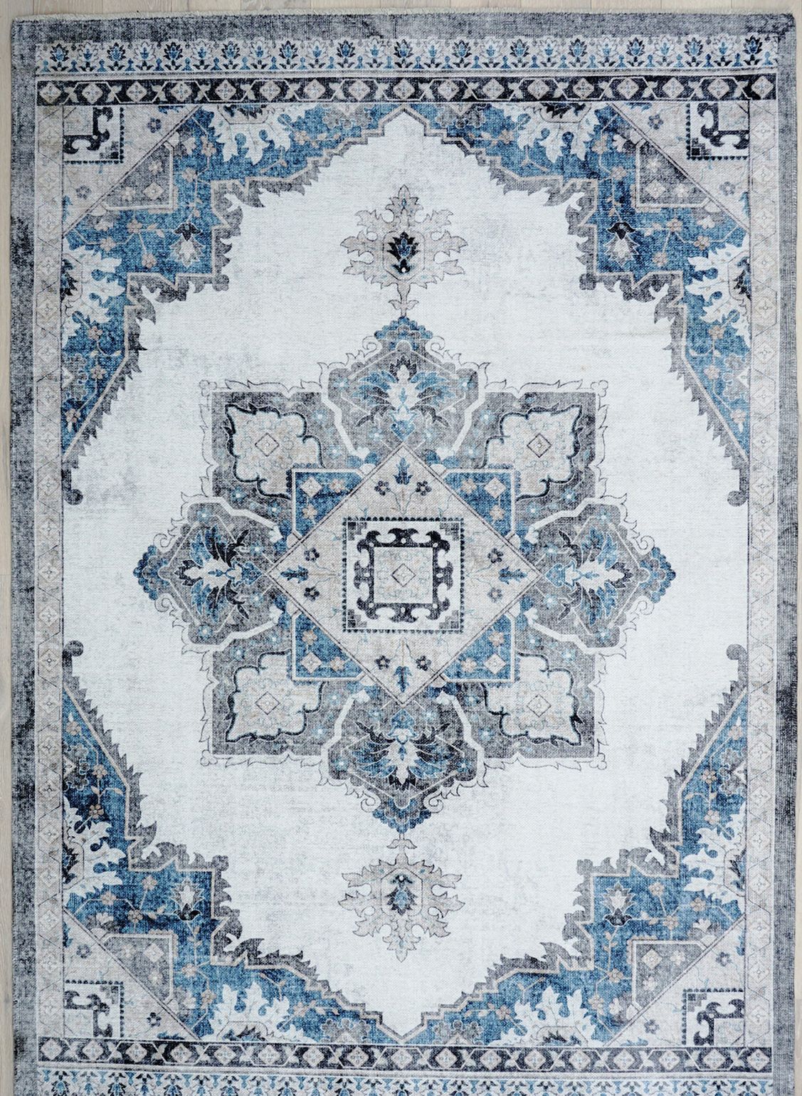 Flatvävd matta Vincel Grå-blå 80 x 250 cm