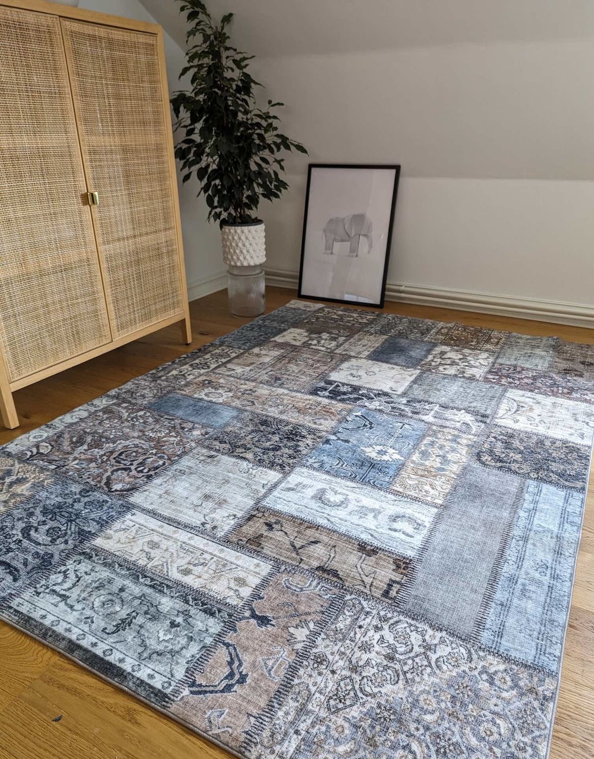 Flatvävd matta Vittoria Grå-blå 240 x 340 cm