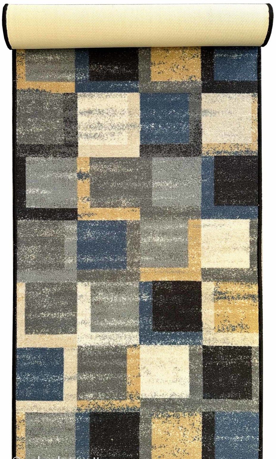 Gångmatta på metervara Kvadrat Blå 80 cm bredd metervara