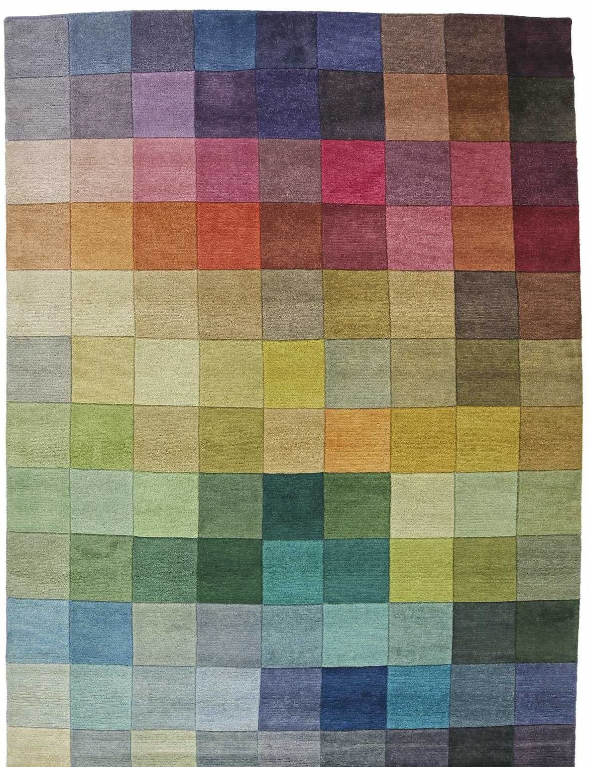 Handknuten matta Palett - 50 x 80 cm - Multi - Lättstädad