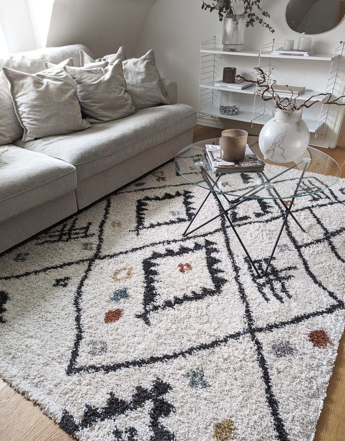 Ryamatta Bohemian Vit/Multi 140 x 200 cm