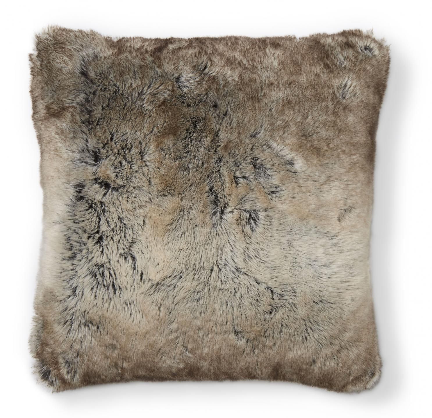 Skinn Cozy kuddfodral i fuskpäls Nature Melange 45 x  45 cm