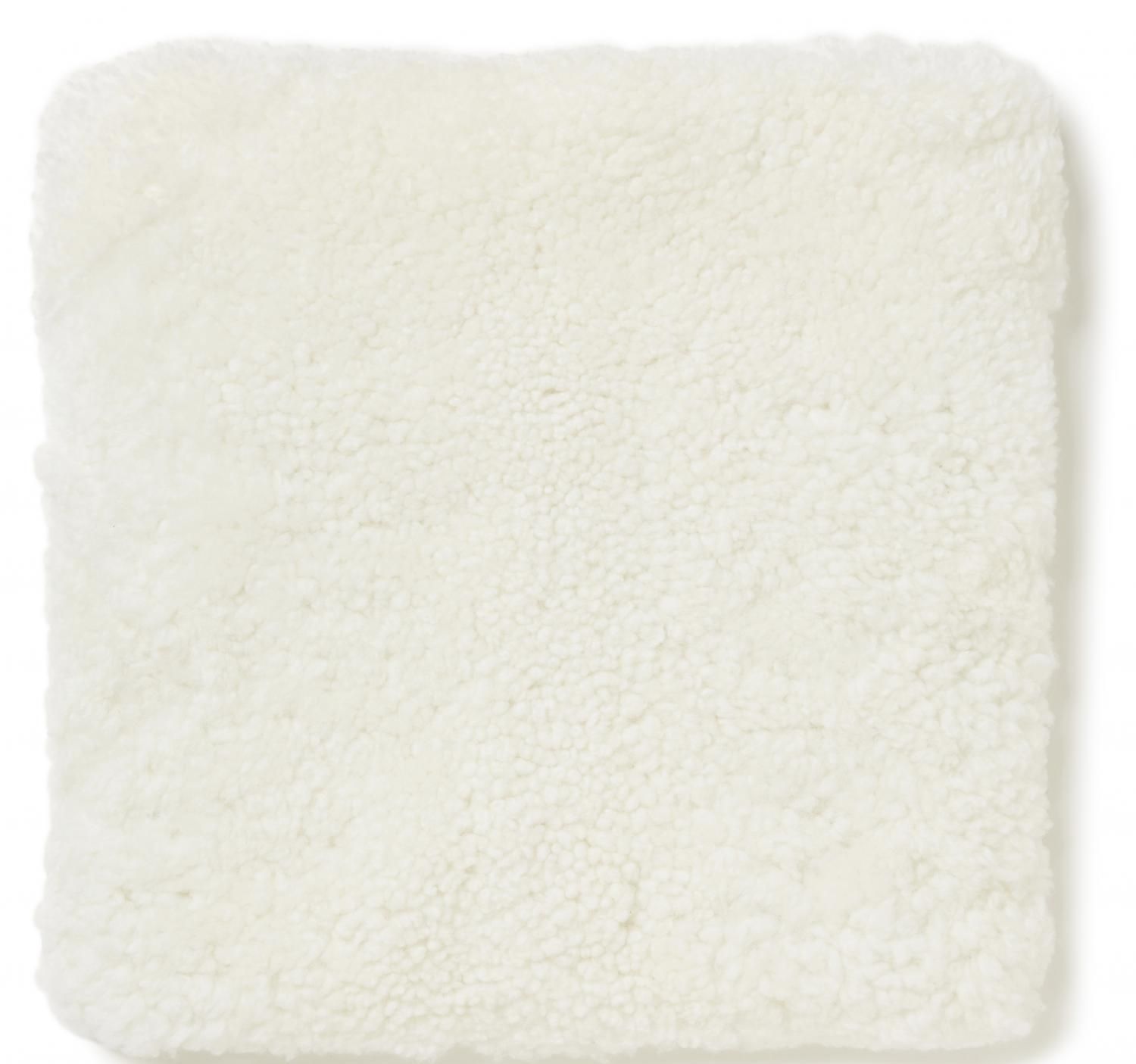 Skinn Stoppad fyrkantig stolsdyna i fårskinn White 40 x  40 cm