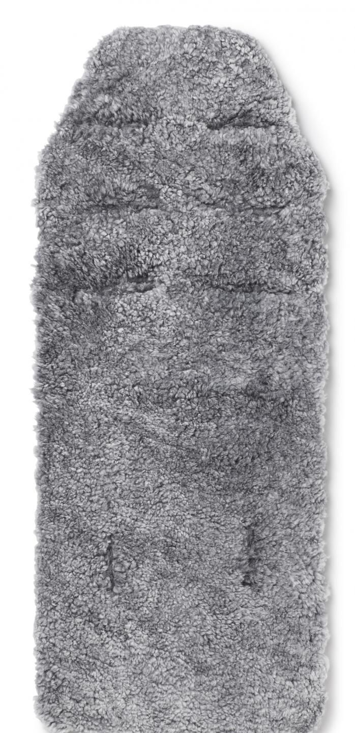 Skinn Fårskinnsdyna för barnvagn Charcoal grey-silver 30 x  75 cm