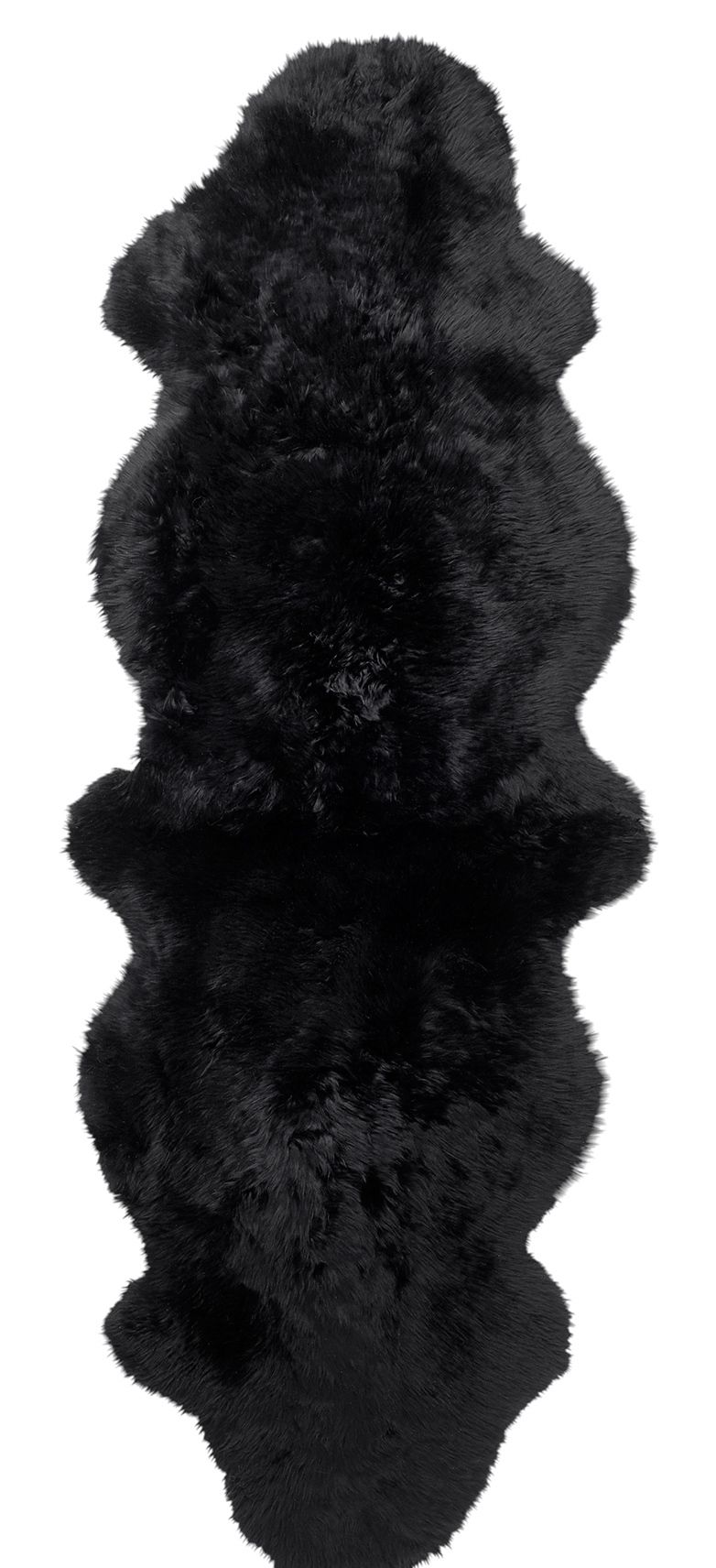 Skinn Gently 2-set - Dubbelt fårskinn Black 60 x 180 cm
