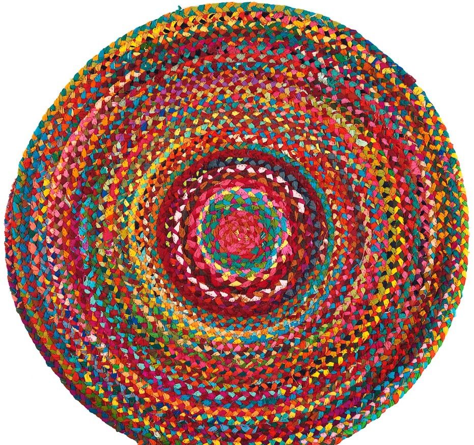 Trasmatta Flätan Multi 80 cm rund