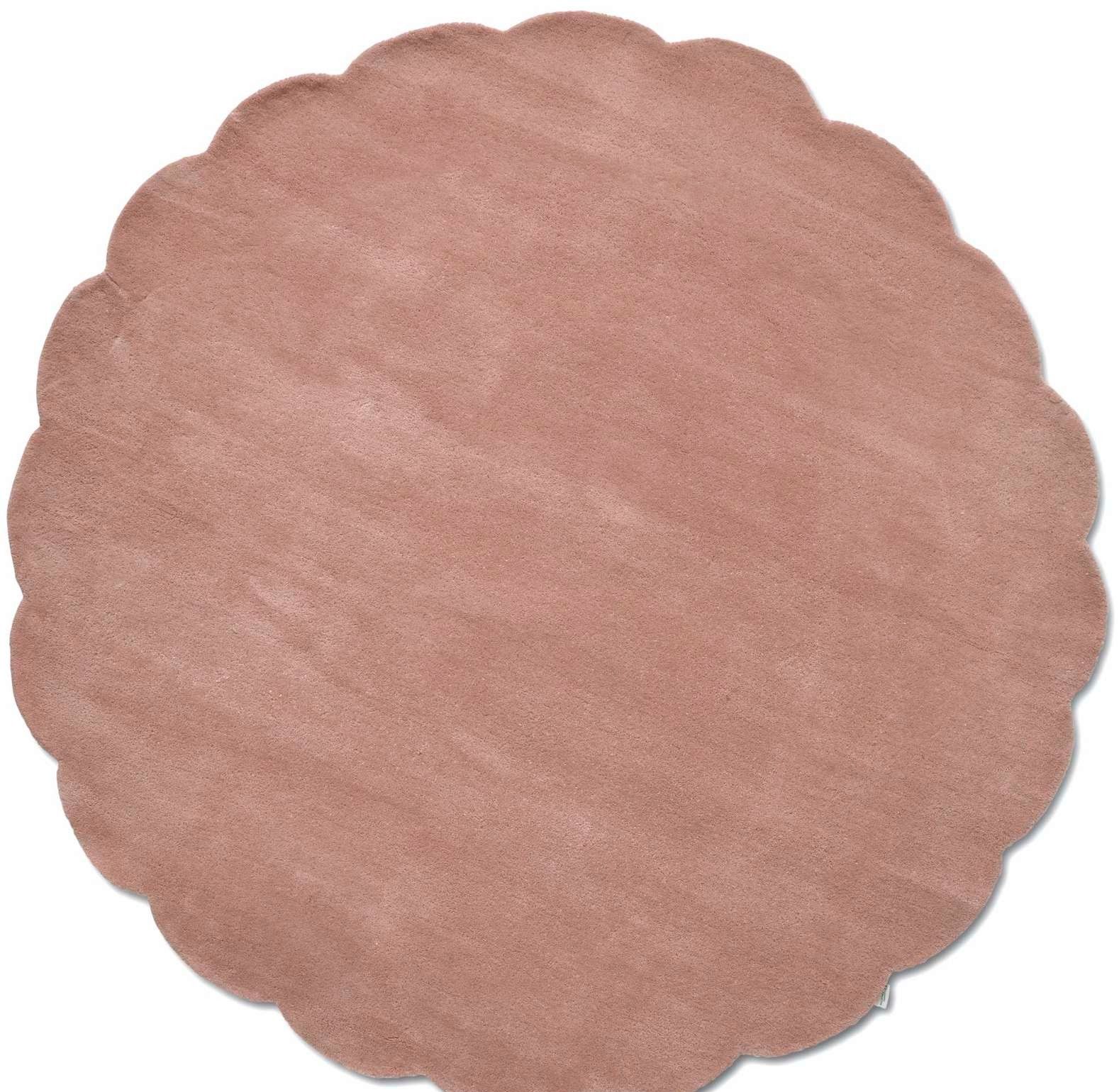 Ullmatta Shell - 120 cm rund cm - Rosa - Lättstädad