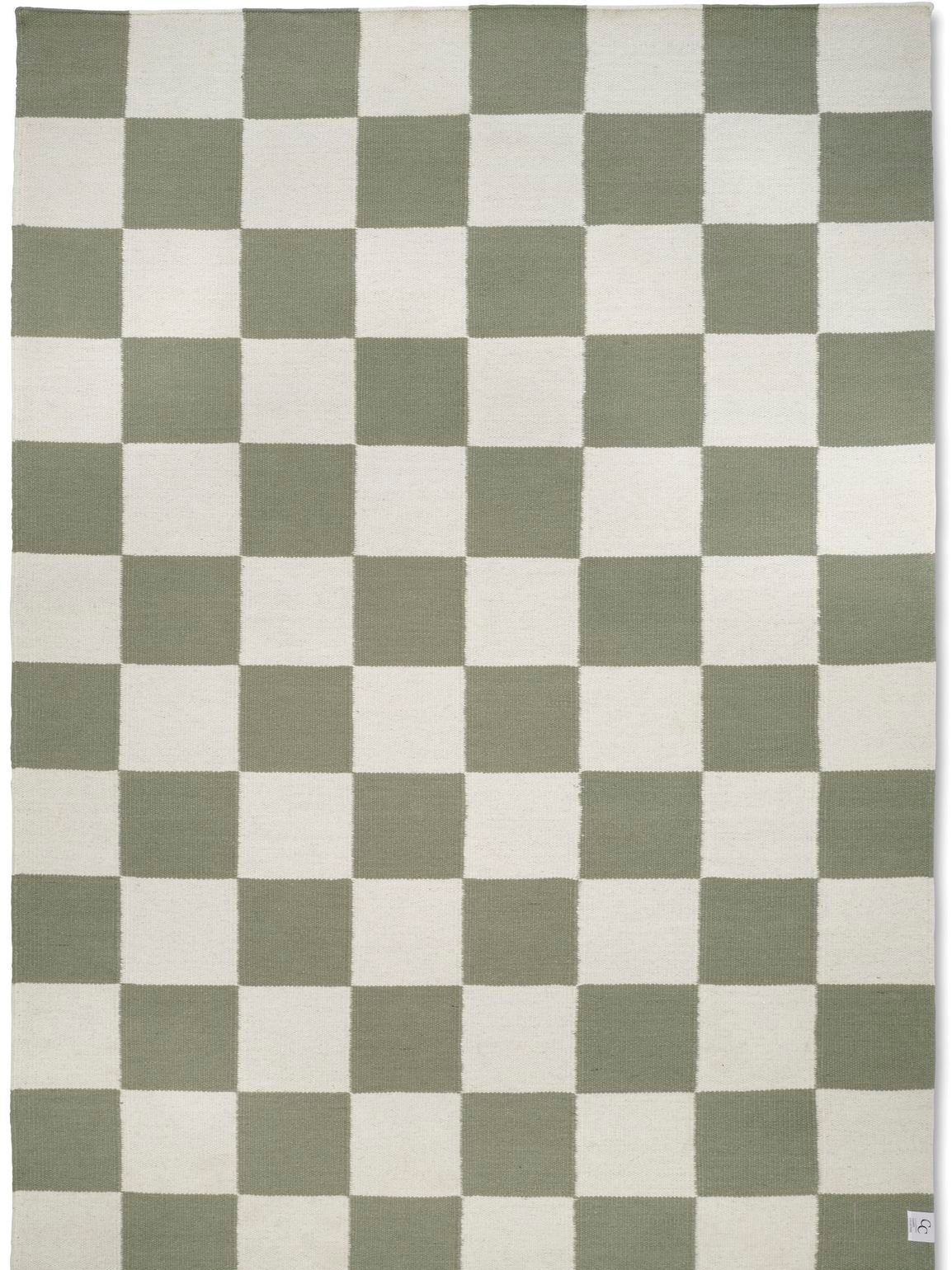 Ullmatta Square Vit/Grön 250 x 350 cm