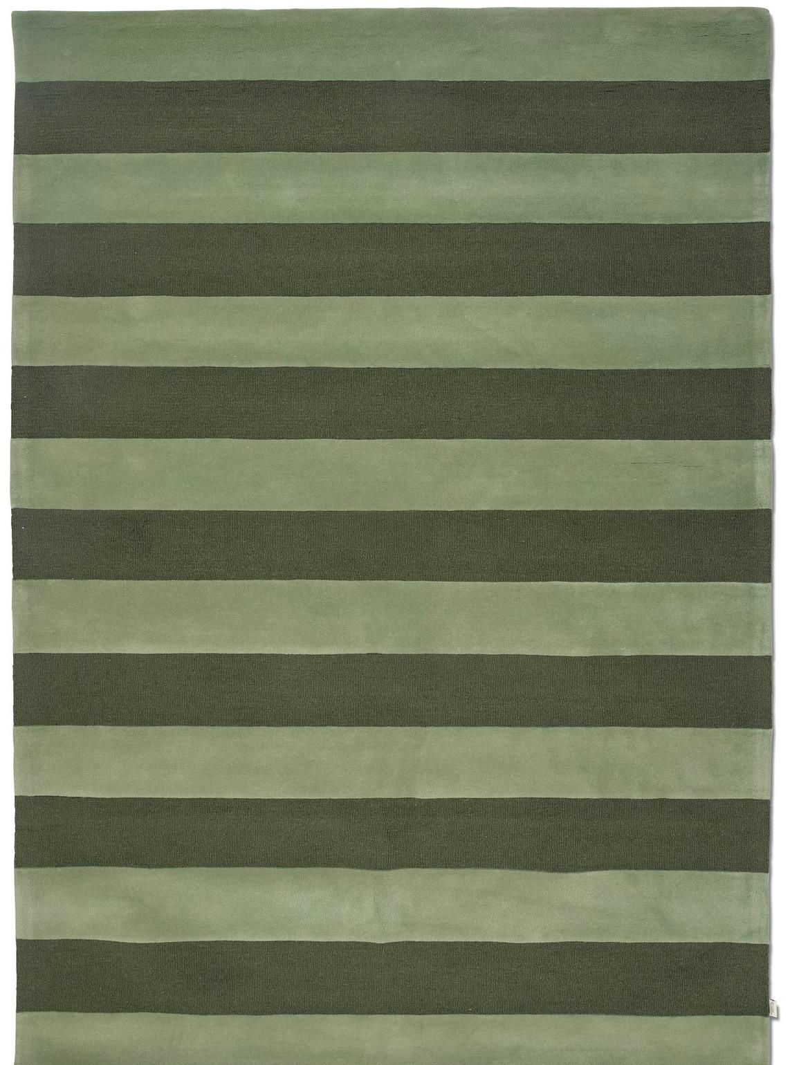 Ullmatta Stripe Boucle Grön 170 x 230 cm