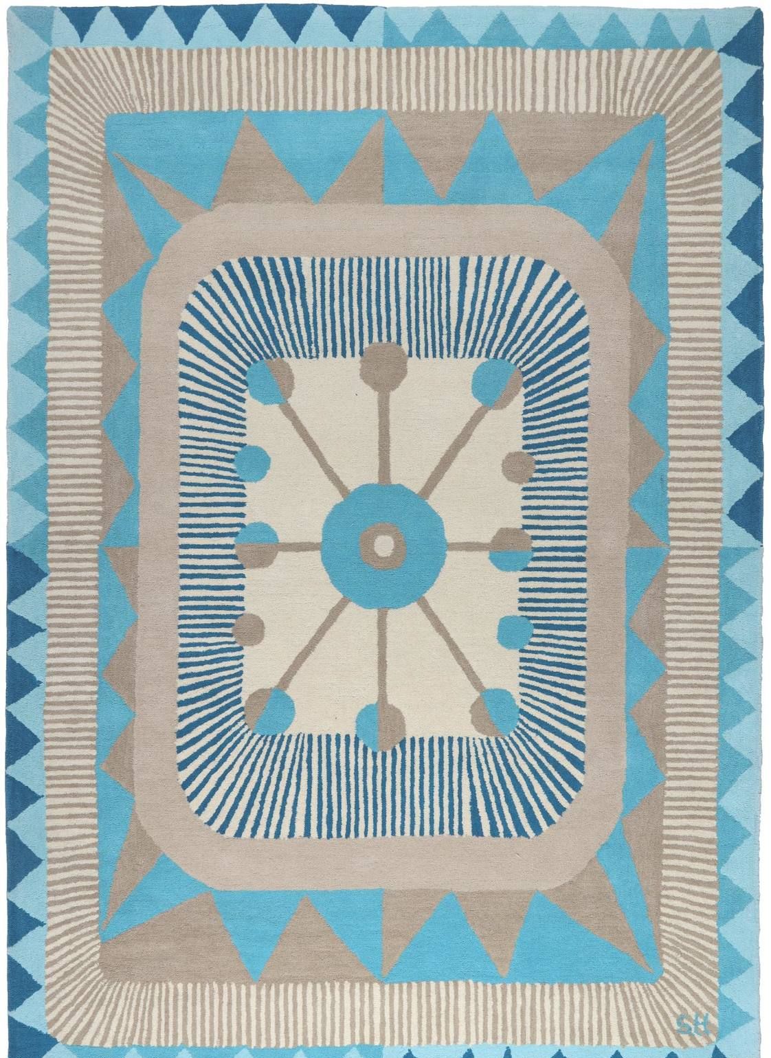 Ullmatta Zigzag Blå 60 x  90 cm