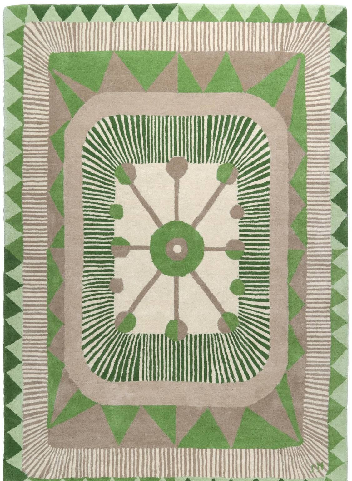 Ullmatta Zigzag Grön 160 x 230 cm